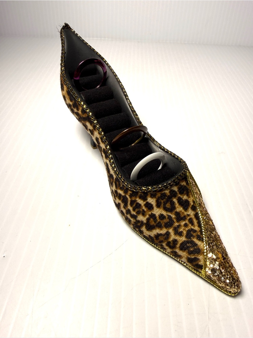 Leopard and Sequin Ring Holder